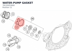 Diagram preview: WATER-PUMP GASKET (78135053000)