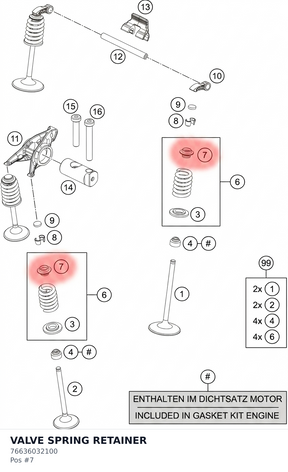 Diagram preview: VALVE SPRING RETAINER (76636032100)
