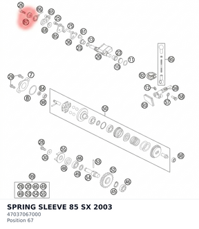 Diagram preview: SPRING SLEEVE 85 SX       2003 (47037067000)