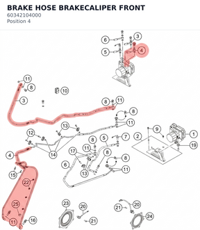 Diagram preview: BRAKE HOSE BRAKECALIPER FRONT (60342104000)