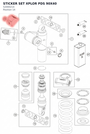 Diagram preview: STICKER SET XPLOR PDS 90X40 (52000214)