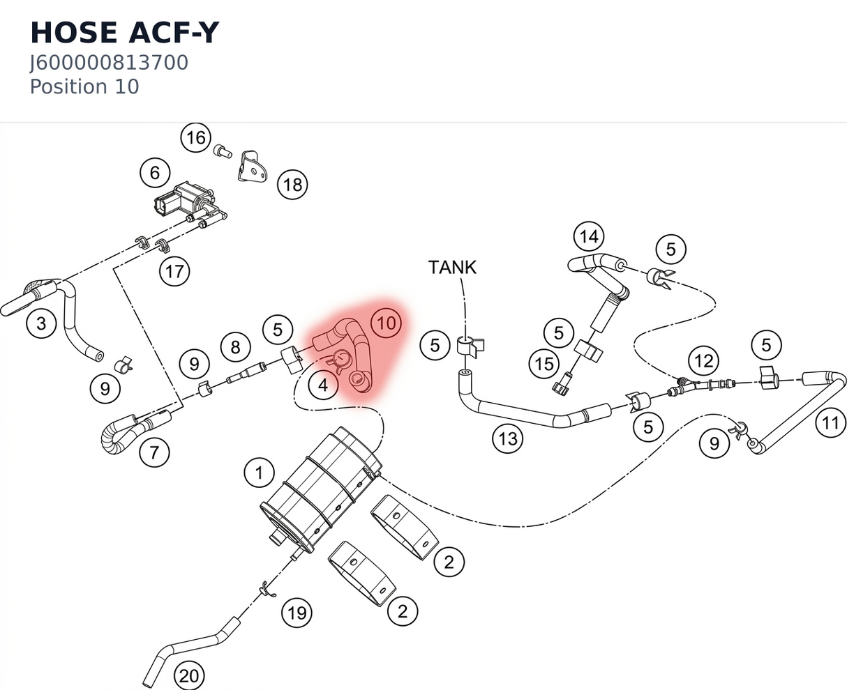 Diagram preview: HOSE ACF-Y (J600000813700)