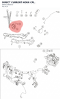 Diagram preview: DIRECT CURRENT HORN CPL. (A60611060033)