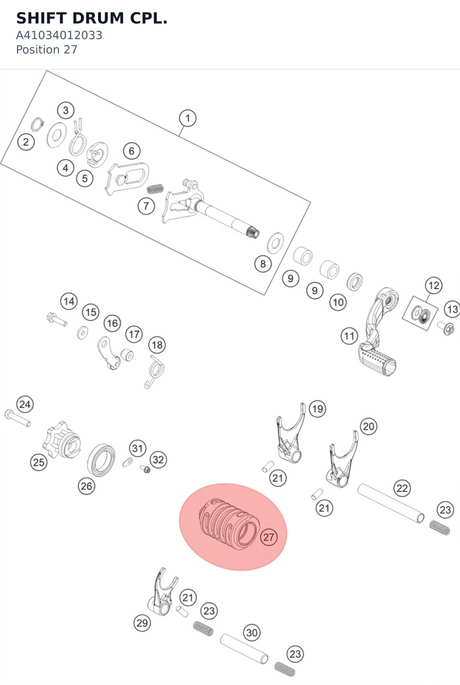 Diagram preview: SHIFT DRUM CPL. (A41034012033)