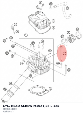 Diagram preview: CYL. HEAD SCREW M10X1,25 L 125 (78030044000)