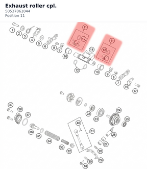 Diagram preview: Exhaust roller cpl. (50537061044)