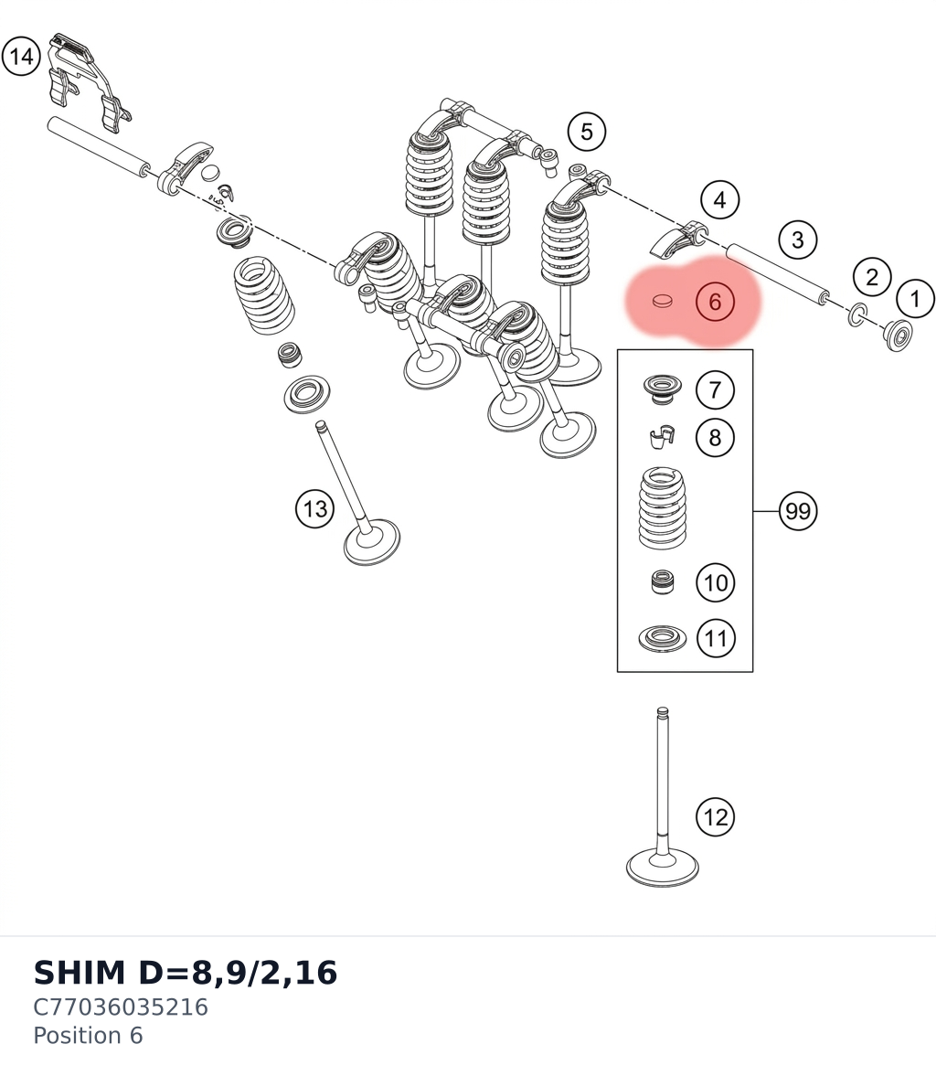 Diagram preview: SHIM D=8,9/2,16 (C77036035216)