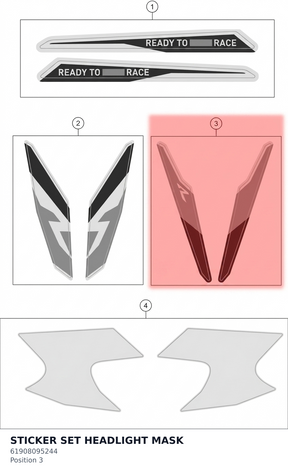 Diagram preview: STICKER SET HEADLIGHT MASK (61908095244)