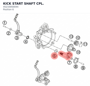 Diagram preview: KICK START SHAFT CPL. (45233050044)