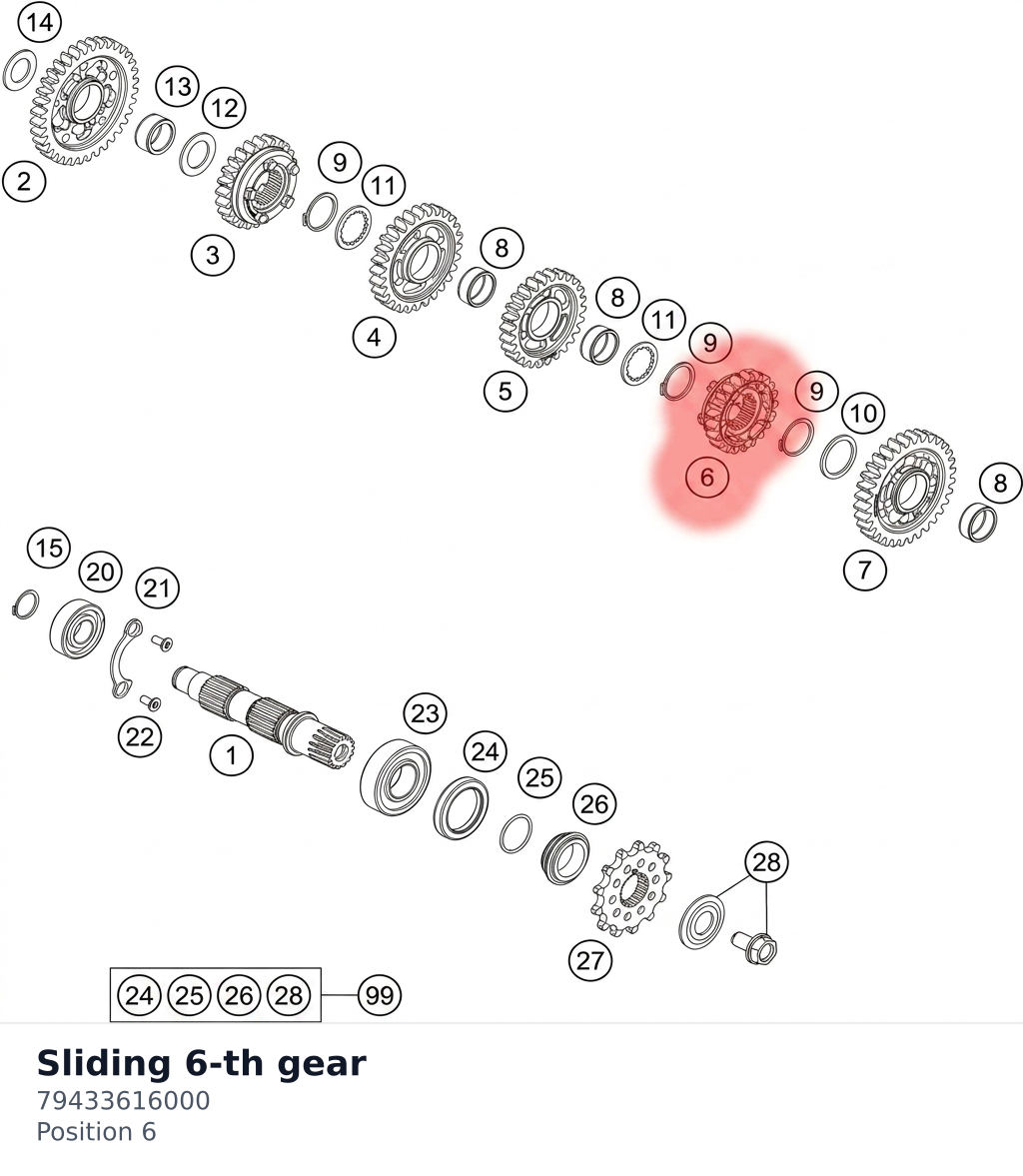 Diagram preview: Sliding 6-th gear (79433616000)