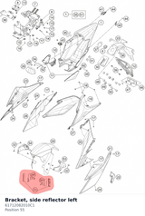Diagram preview: Bracket, side reflector left (61712082010C1)