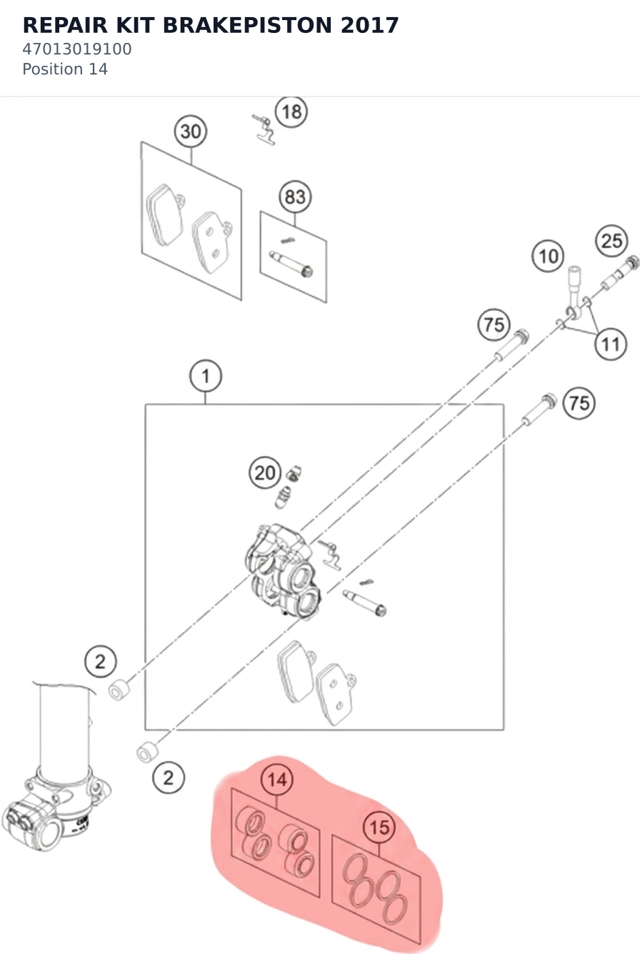 Diagram preview: REPAIR KIT BRAKEPISTON    2017 (47013019100)