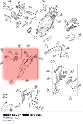 Diagram preview: Inner cover right preass. (A62408027033)