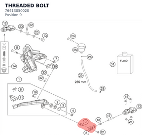 Diagram preview: THREADED BOLT (76413050020)