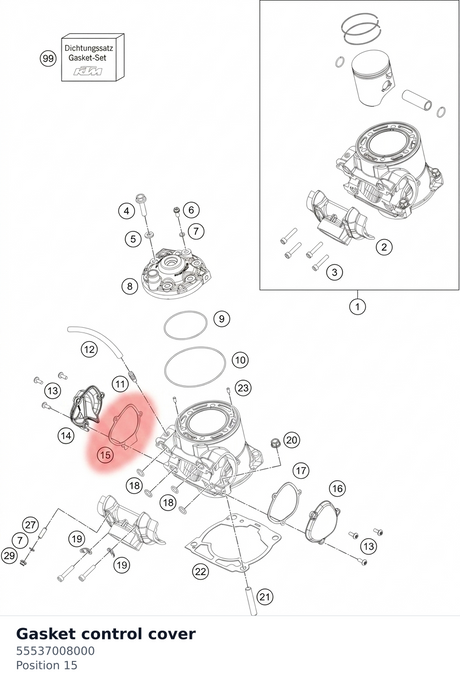 Diagram preview: Gasket control cover (55537008000)