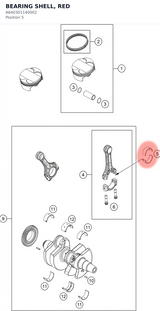 Diagram preview: BEARING SHELL, RED (A640301140002)