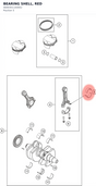 Diagram preview: BEARING SHELL, RED (A640301140002)