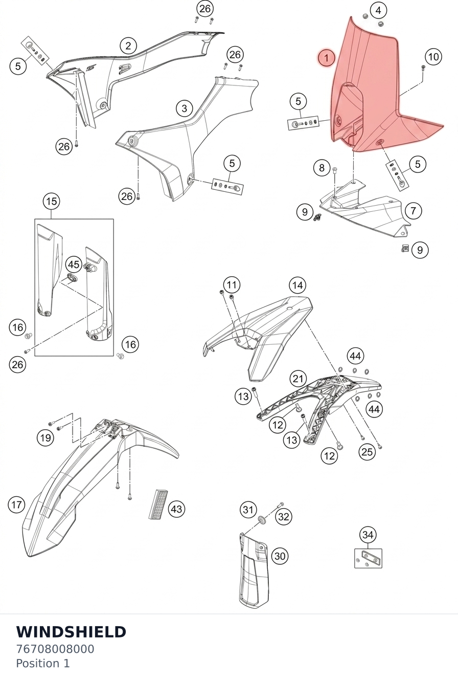 Diagram preview: WINDSHIELD (76708008000)