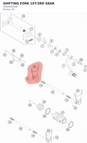 Diagram preview: SHIFTING FORK 1ST/3RD GEAR (78034003100)