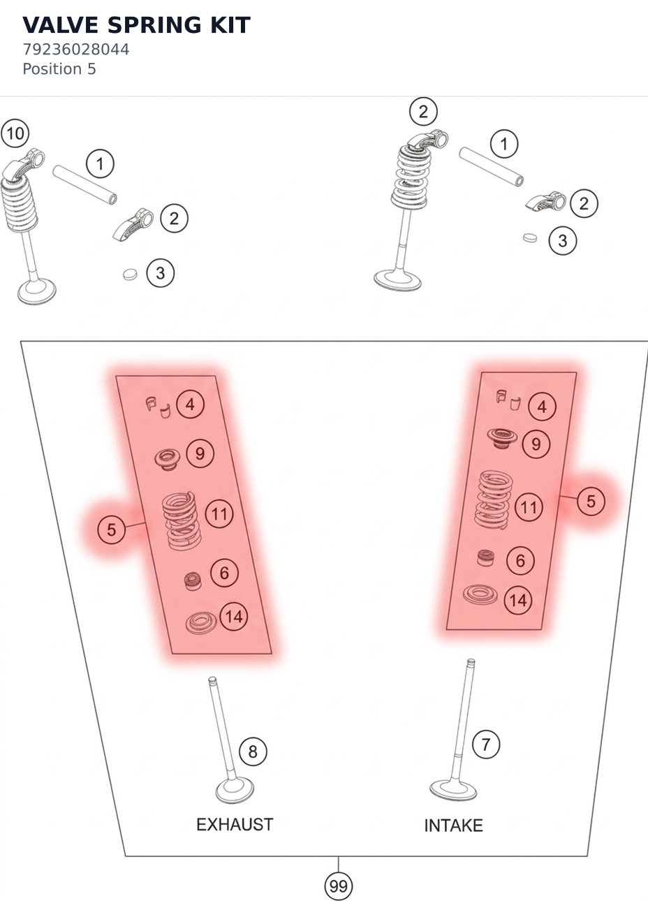 Diagram preview: VALVE SPRING KIT (79236028044)
