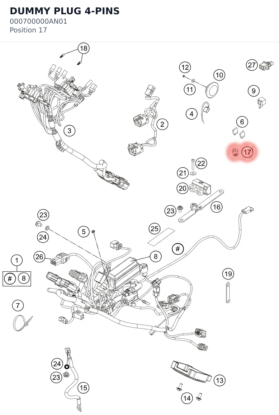 Diagram preview: DUMMY PLUG 4-PINS (000700000AN01)