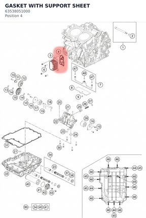 Diagram preview: GASKET WITH SUPPORT SHEET (63538051000)