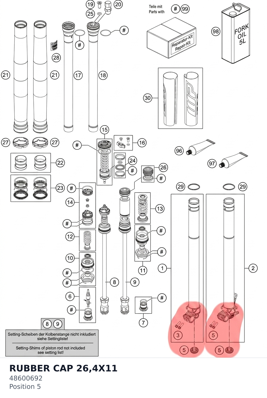 Diagram preview: RUBBER CAP 26,4X11 (48600692)