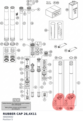 Diagram preview: RUBBER CAP 26,4X11 (48600692)