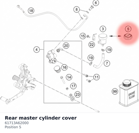 Diagram preview: Rear master cylinder cover (61713A62000)