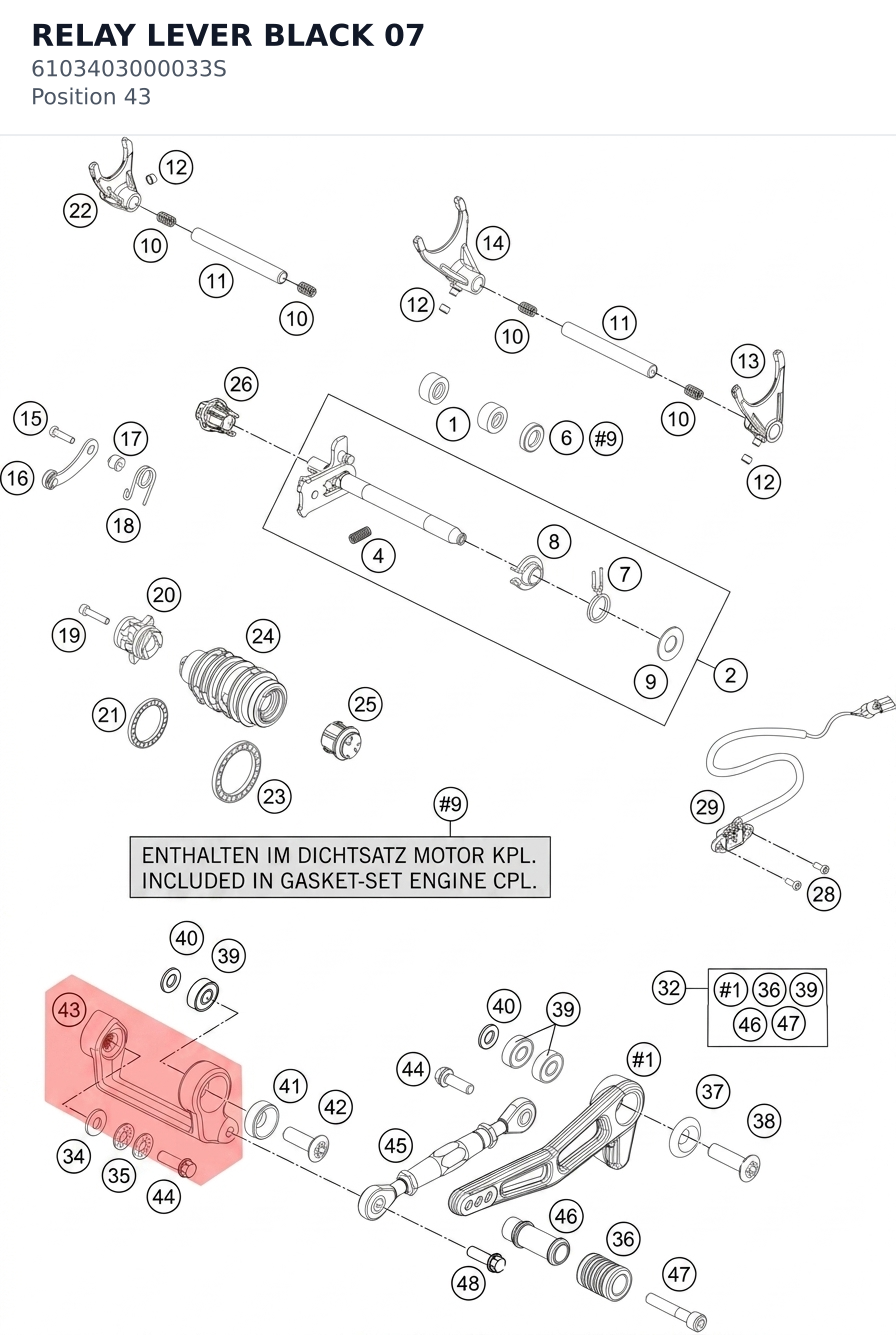 Diagram preview: RELAY LEVER BLACK 07 (6103403000033S)