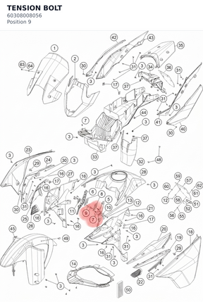 Diagram preview: TENSION BOLT (60308008056)