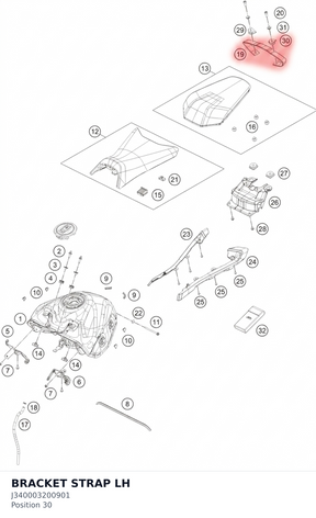 Diagram preview: BRACKET STRAP LH (J340003200901)