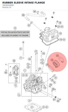 Diagram preview: RUBBER SLEEVE INTAKE FLANGE (76636044000)