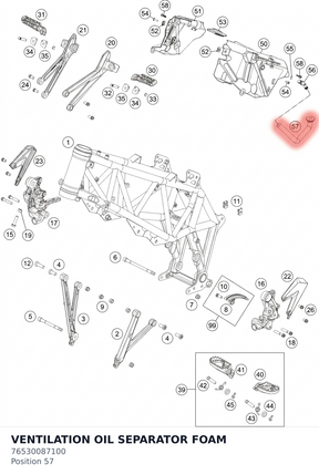 Diagram preview: VENTILATION OIL SEPARATOR FOAM (76530087100)