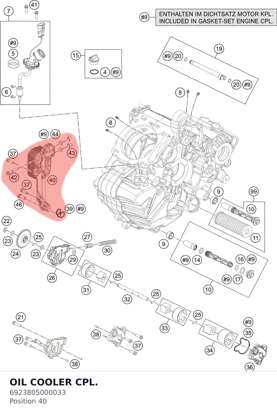 Diagram preview: OIL COOLER CPL. (6923805000033)