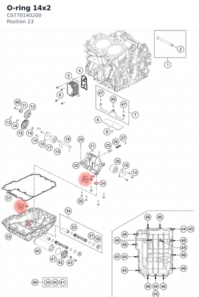 Diagram preview: O-ring 14x2 (C0770140200)