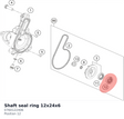 Diagram preview: Shaft seal ring 12x24x6 (0760122406)
