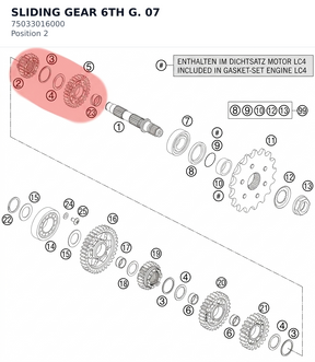 Diagram preview: SLIDING GEAR 6TH G.         07 (75033016000)