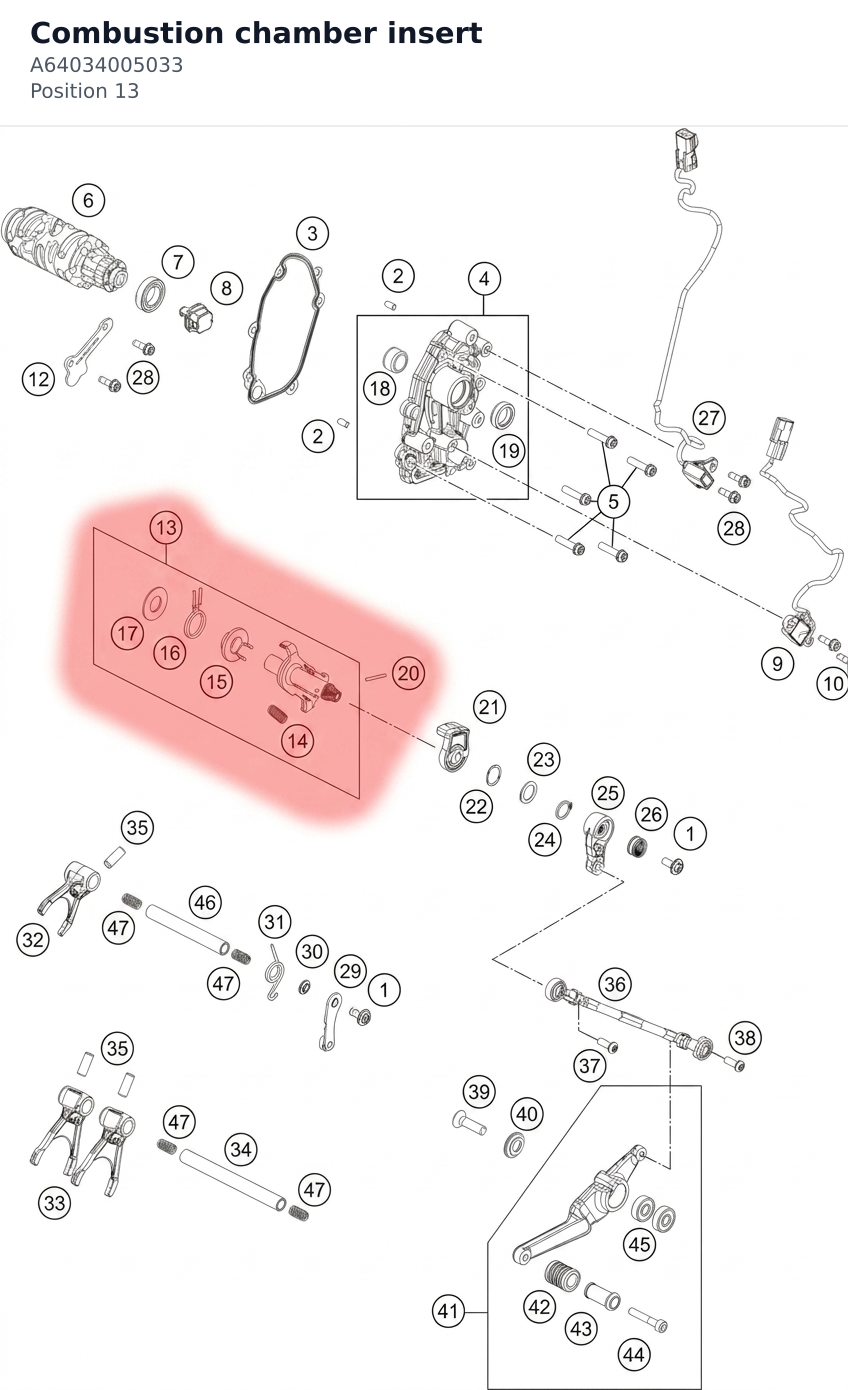 Diagram preview: Combustion chamber insert (A64034005033)