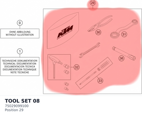 Diagram preview: TOOL SET                    08 (75029099100)