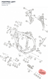 Diagram preview: FOOTPEG LEFT (A58003040000)