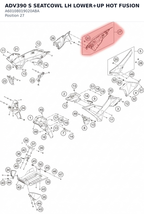 Diagram preview: ADV390 S SEATCOWL LH LOWER+UP HOT FUSION (A60108019020ABA)