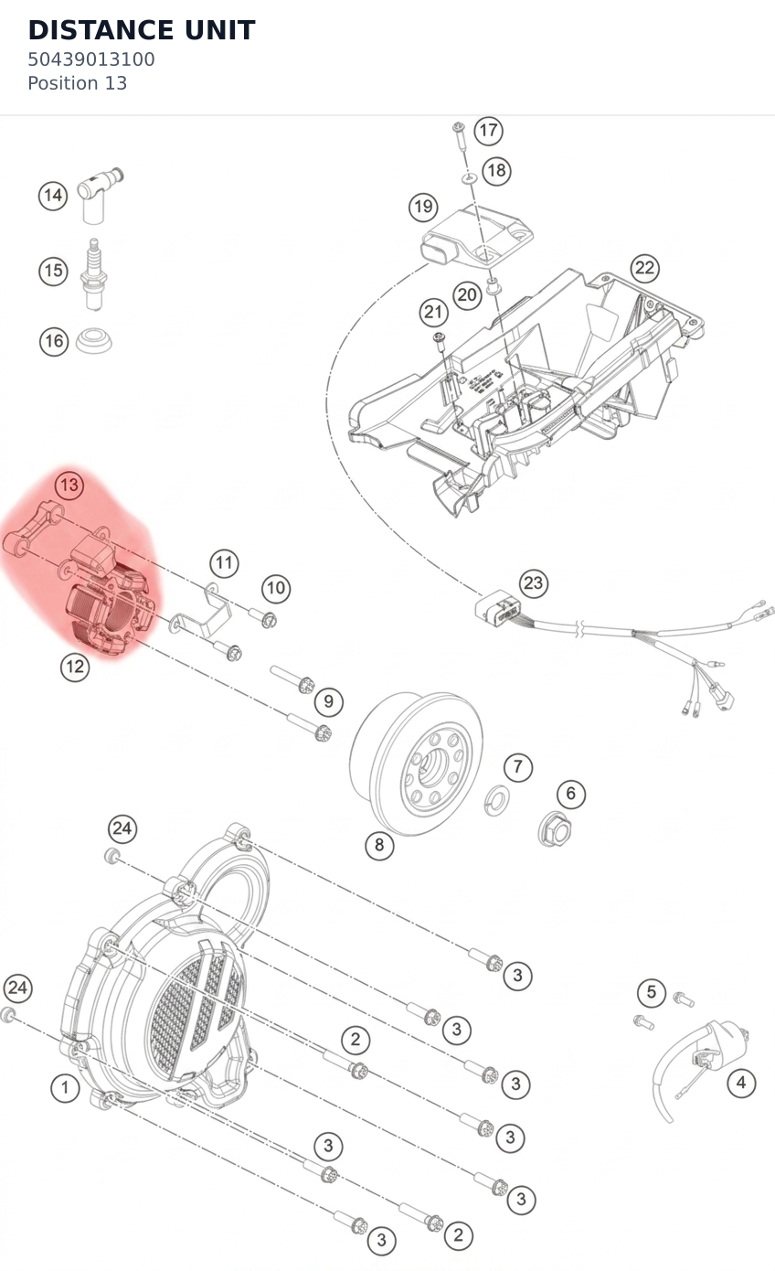 Diagram preview: DISTANCE UNIT (50439013100)