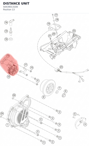 Diagram preview: DISTANCE UNIT (50439013100)