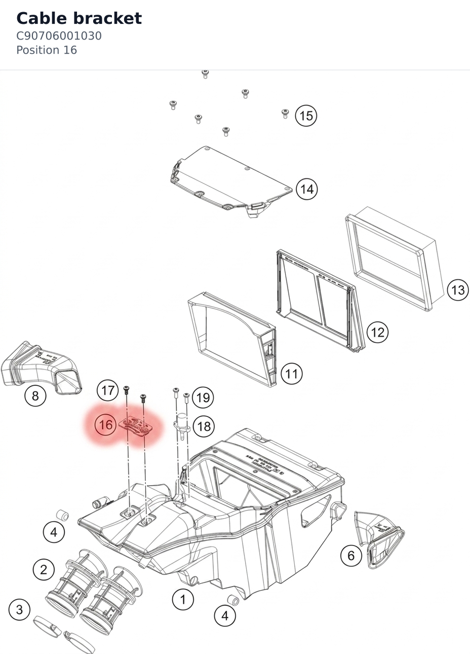Diagram preview: Cable bracket (C90706001030)