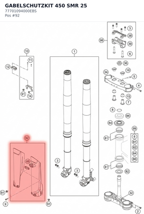 Diagram preview: GABELSCHUTZKIT 450 SMR 25 (77701094000EBS)