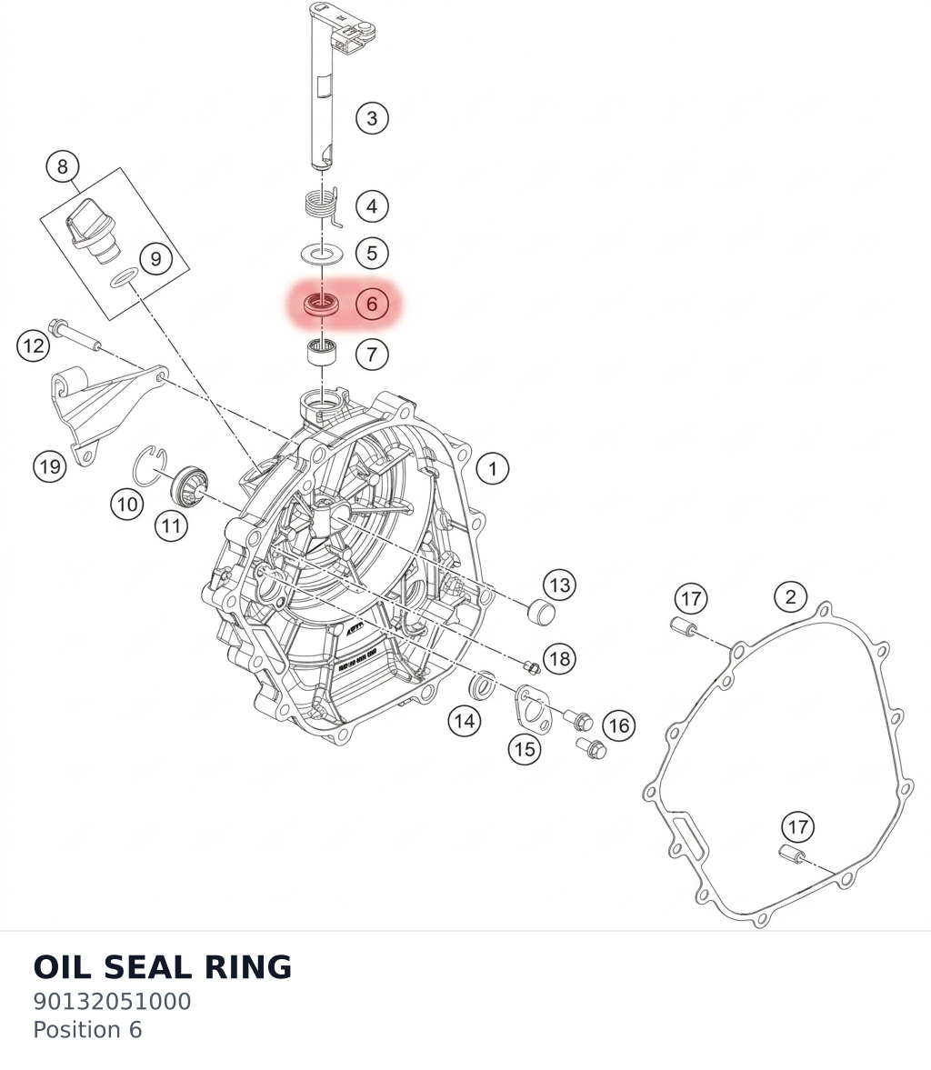 Diagram preview: OIL SEAL RING (90132051000)