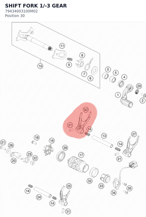 Diagram preview: SHIFT FORK 1/-3 GEAR (79434003100M02)