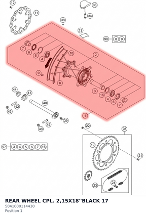 Diagram preview: REAR WHEEL CPL. 2,15X18''BLACK 17 (5041000114430)