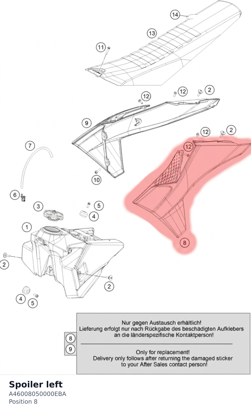 Diagram preview: Spoiler left (A46008050000EBA)